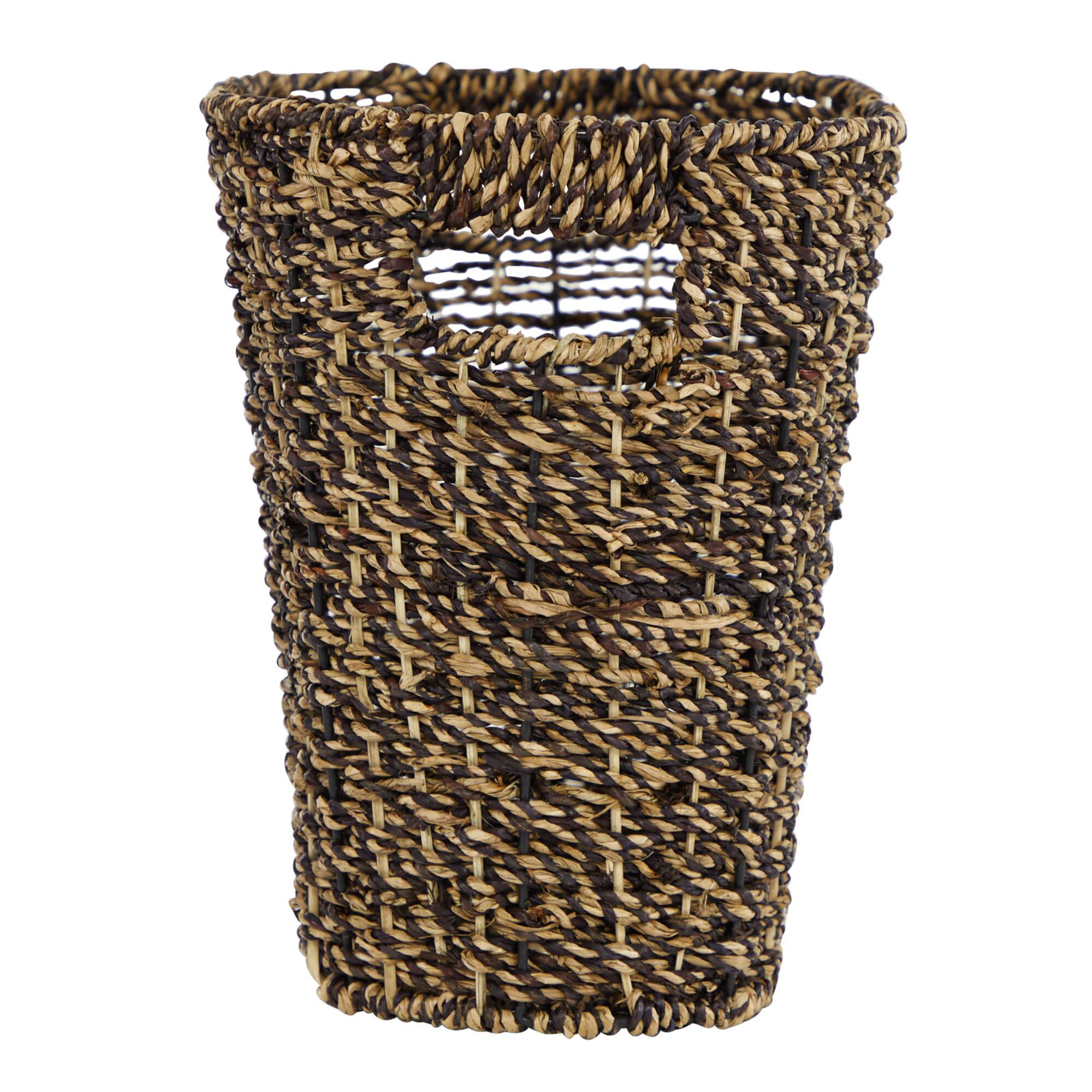 15" Brown Seagrass Natural Magazine Rack